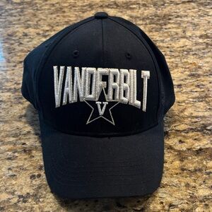 Vanderbilt Black Baseball Cap with Embroidered Logo, Adjustable, NWT
